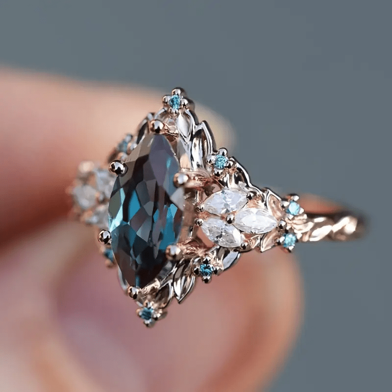 Blue Crystalline Exotic Ring - Velvet Haven