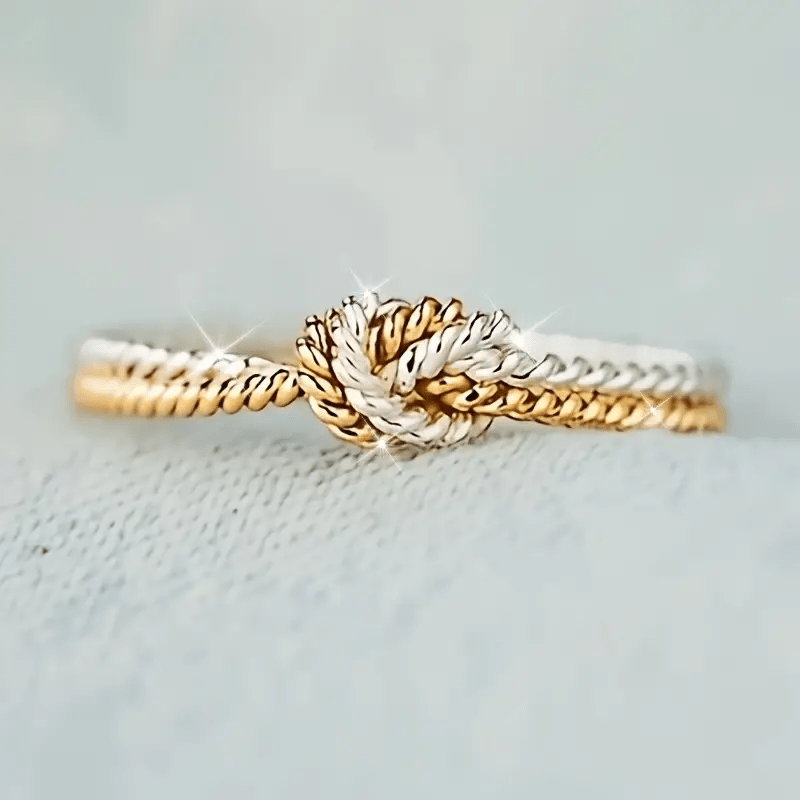 Gold & Silver Knotted Ring - Velvet Haven