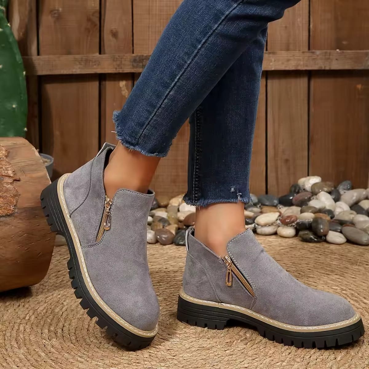 The Harper Faux Suede Ankle Boots