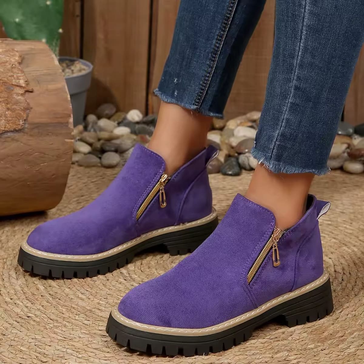 The Harper Faux Suede Ankle Boots