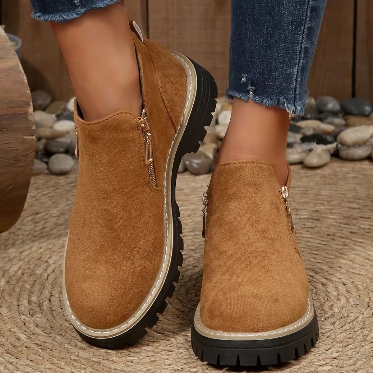 The Harper Faux Suede Ankle Boots