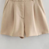 High-Waisted Tailored Shorts for Women