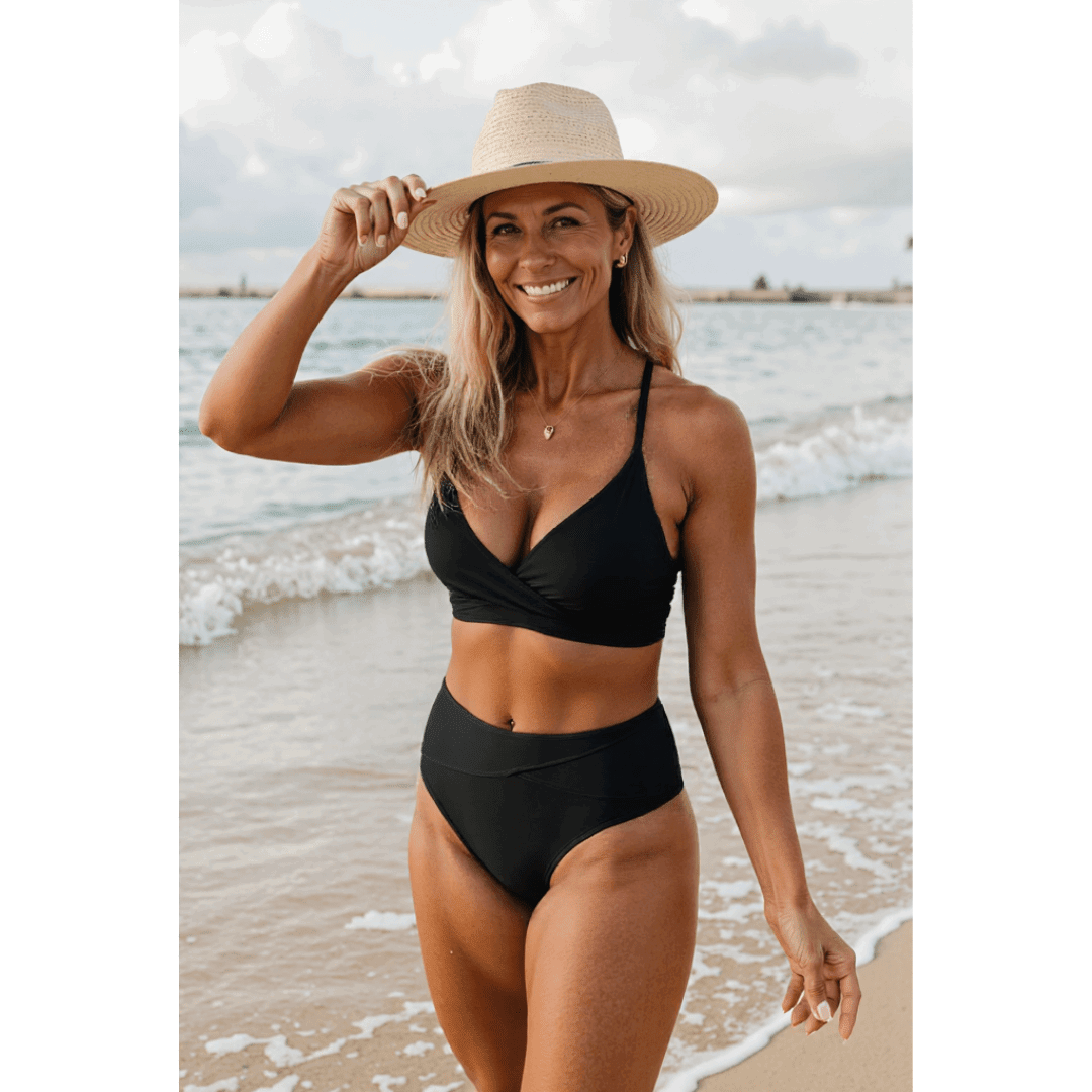 Jodi | High-Waisted V-Neck Bikini Set - Velvet Haven