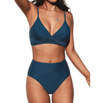 Jodi | High-Waisted V-Neck Bikini Set - Velvet Haven