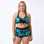 Linda | Floral Print Bikini Set with Boy Shorts - Velvet Haven