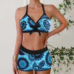 Linda | Floral Print Bikini Set with Boy Shorts - Velvet Haven