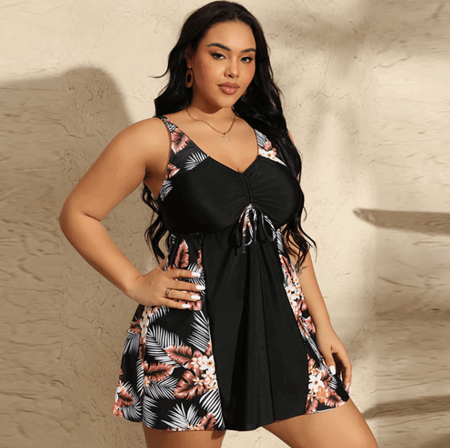 Lois | Sculpting Swimdress with Ruched Drawstring - Velvet Haven