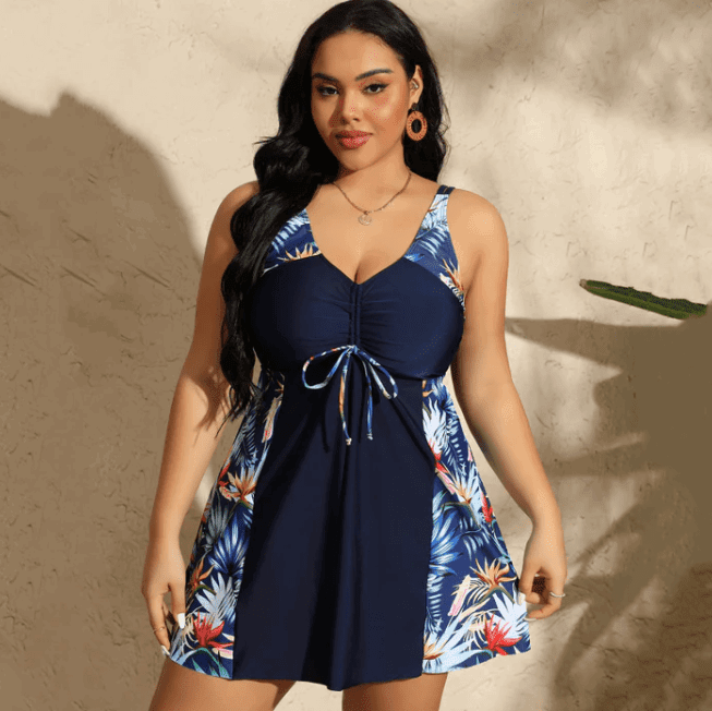 Lois | Sculpting Swimdress with Ruched Drawstring - Velvet Haven