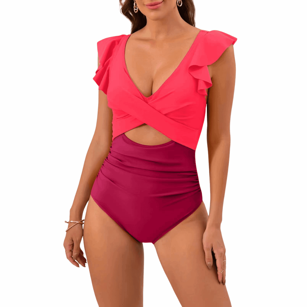 Maartje | Slimming Swimsuit with Ruffle Details - Velvet Haven