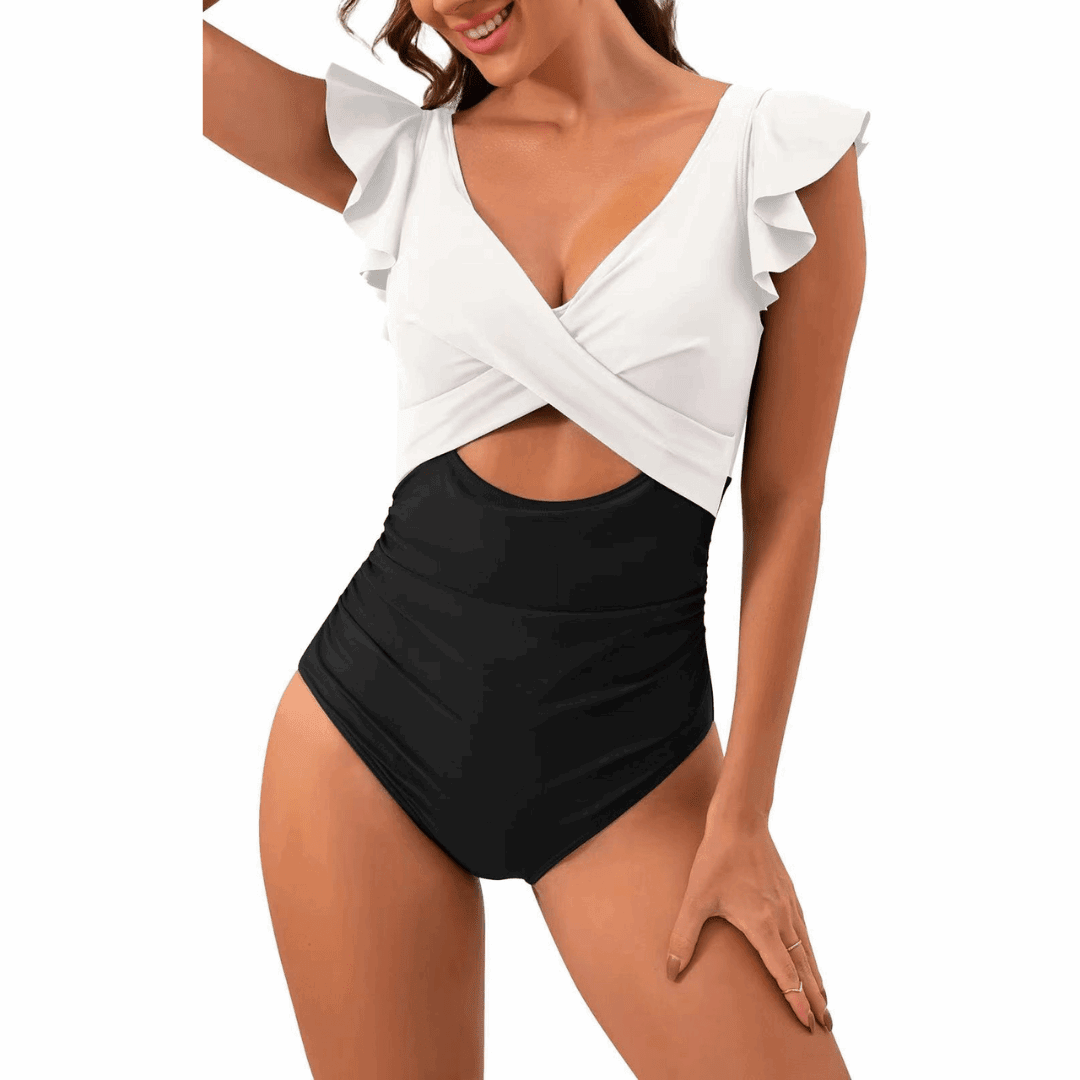 Maartje | Slimming Swimsuit with Ruffle Details - Velvet Haven