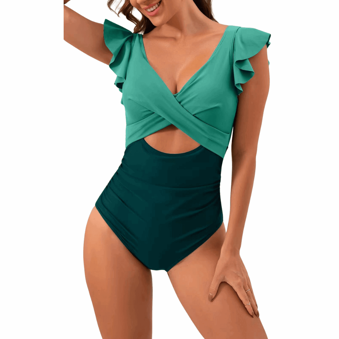 Maartje | Slimming Swimsuit with Ruffle Details - Velvet Haven