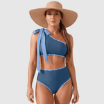 Marit | High-Waisted One-Shoulder Bikini Set - Velvet Haven