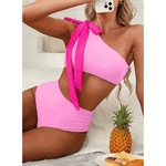 Marit | High-Waisted One-Shoulder Bikini Set - Velvet Haven