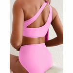 Marit | High-Waisted One-Shoulder Bikini Set - Velvet Haven