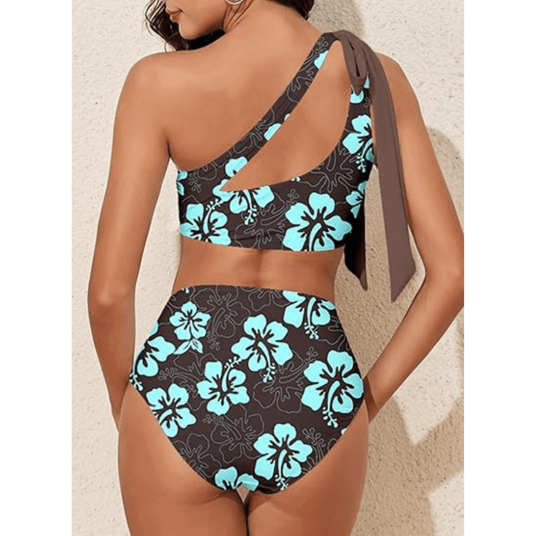 Marit | High-Waisted One-Shoulder Bikini Set - Velvet Haven