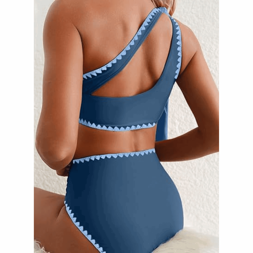 Marit | High-Waisted One-Shoulder Bikini Set - Velvet Haven