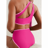 Marit | High-Waisted One-Shoulder Bikini Set - Velvet Haven