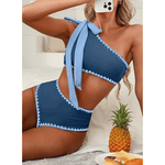 Marit | High-Waisted One-Shoulder Bikini Set - Velvet Haven