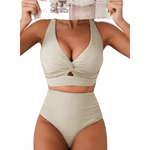 Melanie | Ribbed High-Waisted Bikini Set - Velvet Haven