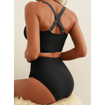 Melanie | Ribbed High-Waisted Bikini Set - Velvet Haven