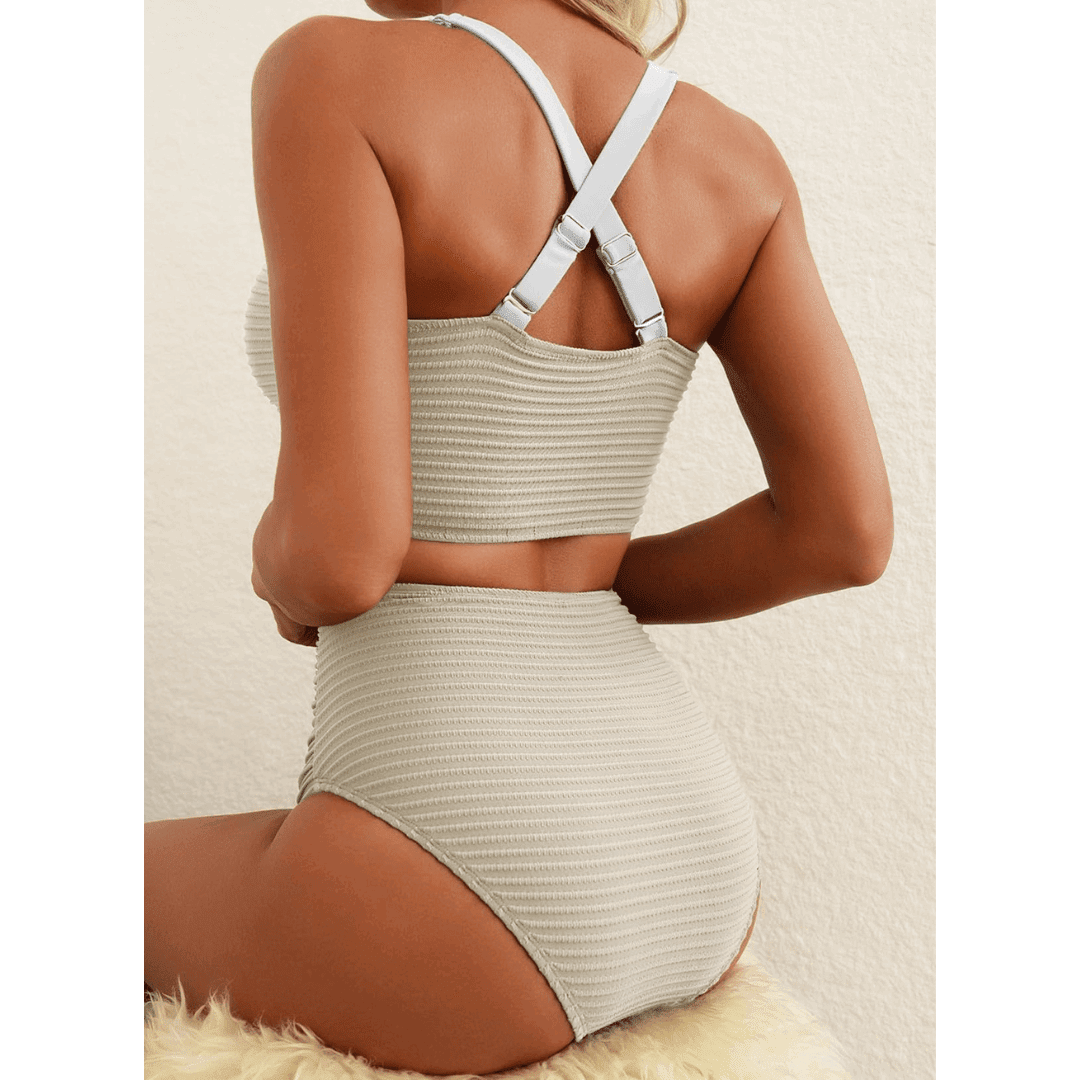 Melanie | Ribbed High-Waisted Bikini Set - Velvet Haven