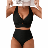 Melanie | Ribbed High-Waisted Bikini Set - Velvet Haven