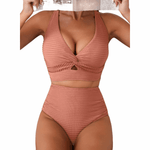 Melanie | Ribbed High-Waisted Bikini Set - Velvet Haven