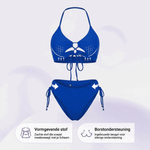 Nadia | Halterneck Push-Up Bikini Set with Tie-Front Detail - Velvet Haven