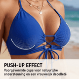Nadia | Halterneck Push-Up Bikini Set with Tie-Front Detail - Velvet Haven