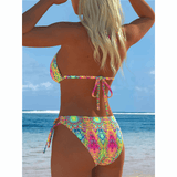 Pien | Neon Print Triangle Bikini Set - Velvet Haven