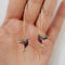 Gold Hummingbird Threader Earrings with Crystals - Velvet Haven