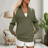 Quinn | Cozy Quarter Zip Jumper - Velvet Haven