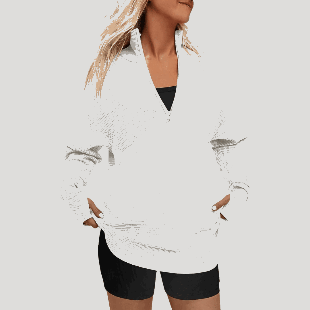 Quinn | Cozy Quarter Zip Jumper - Velvet Haven