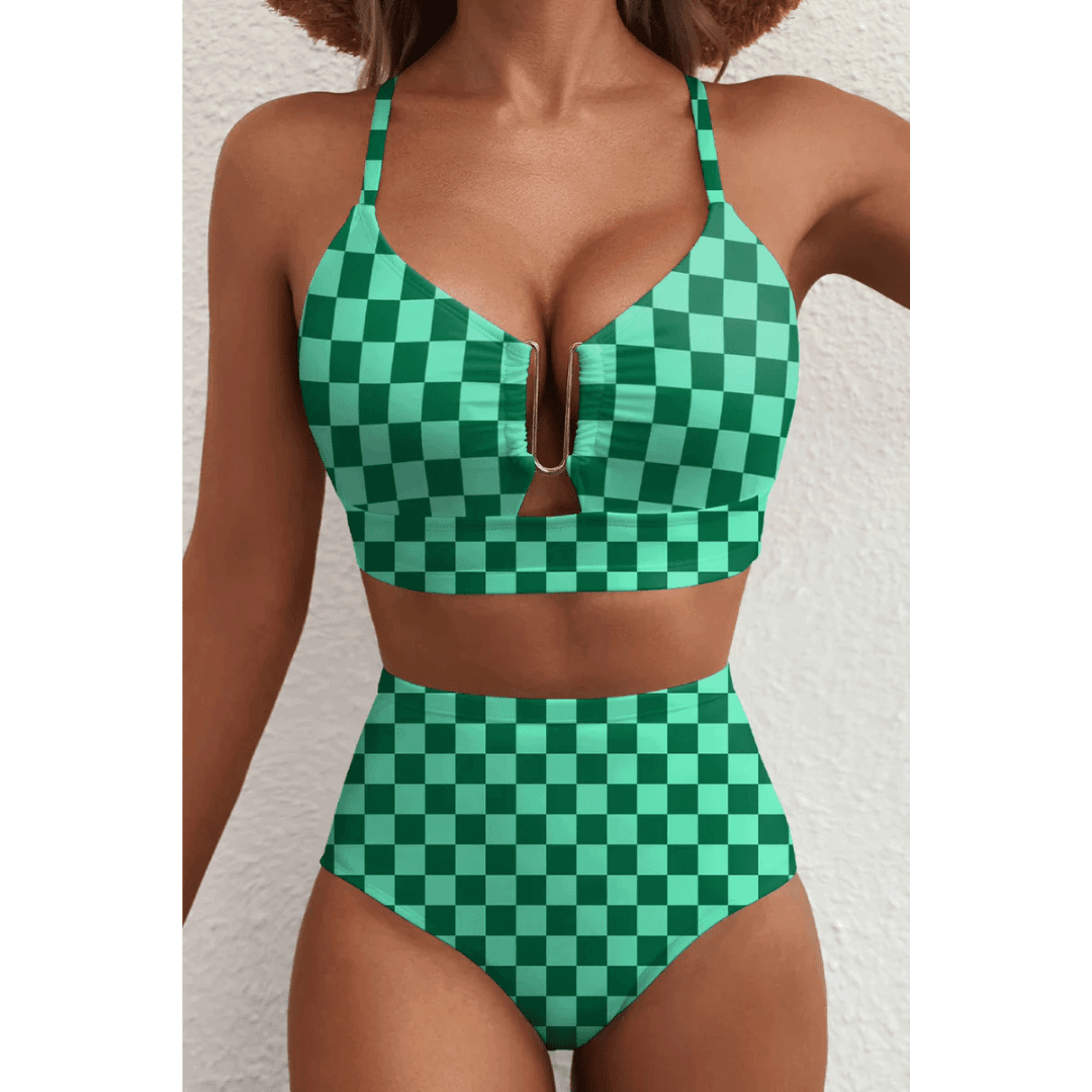 Saar | Sculpting Printed High-Waisted Bikini Set - Velvet Haven