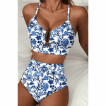 Saar | Sculpting Printed High-Waisted Bikini Set - Velvet Haven