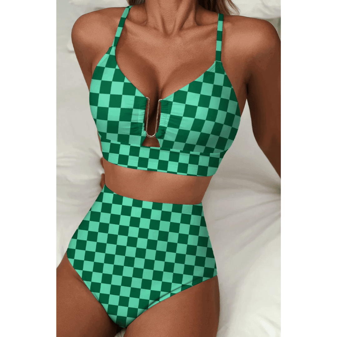 Saar | Sculpting Printed High-Waisted Bikini Set - Velvet Haven