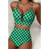 Saar | Sculpting Printed High-Waisted Bikini Set - Velvet Haven