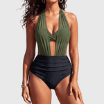 Sabine | 2-in-1 High-Waisted Mesh-Detail Bikini Set - Velvet Haven