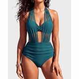 Sabine | 2-in-1 High-Waisted Mesh-Detail Bikini Set - Velvet Haven
