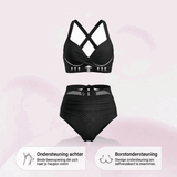 Sabine | 2-in-1 High-Waisted Mesh-Detail Bikini Set - Velvet Haven