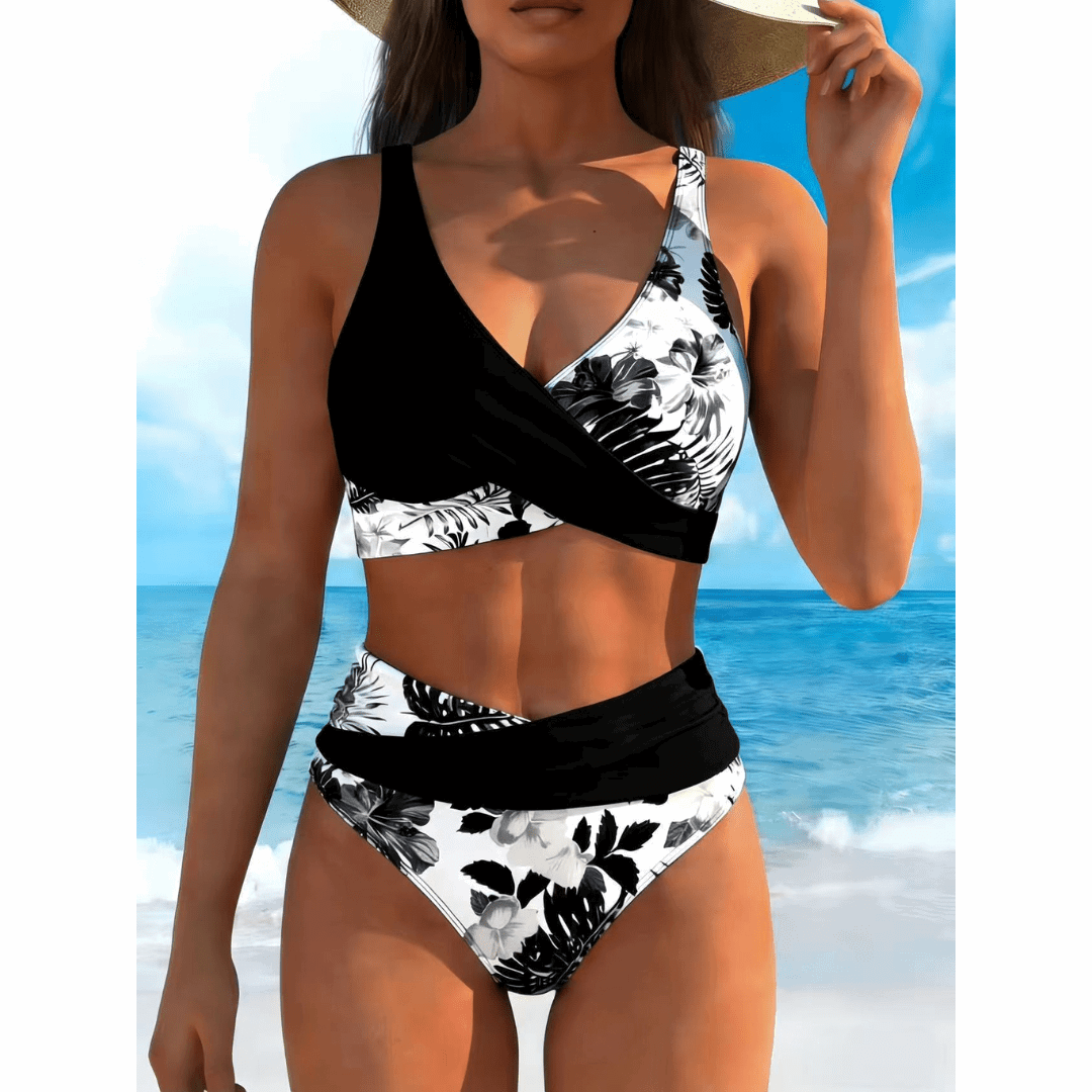 Sisi | Twist-Front High-Waisted Bikini Set - Velvet Haven