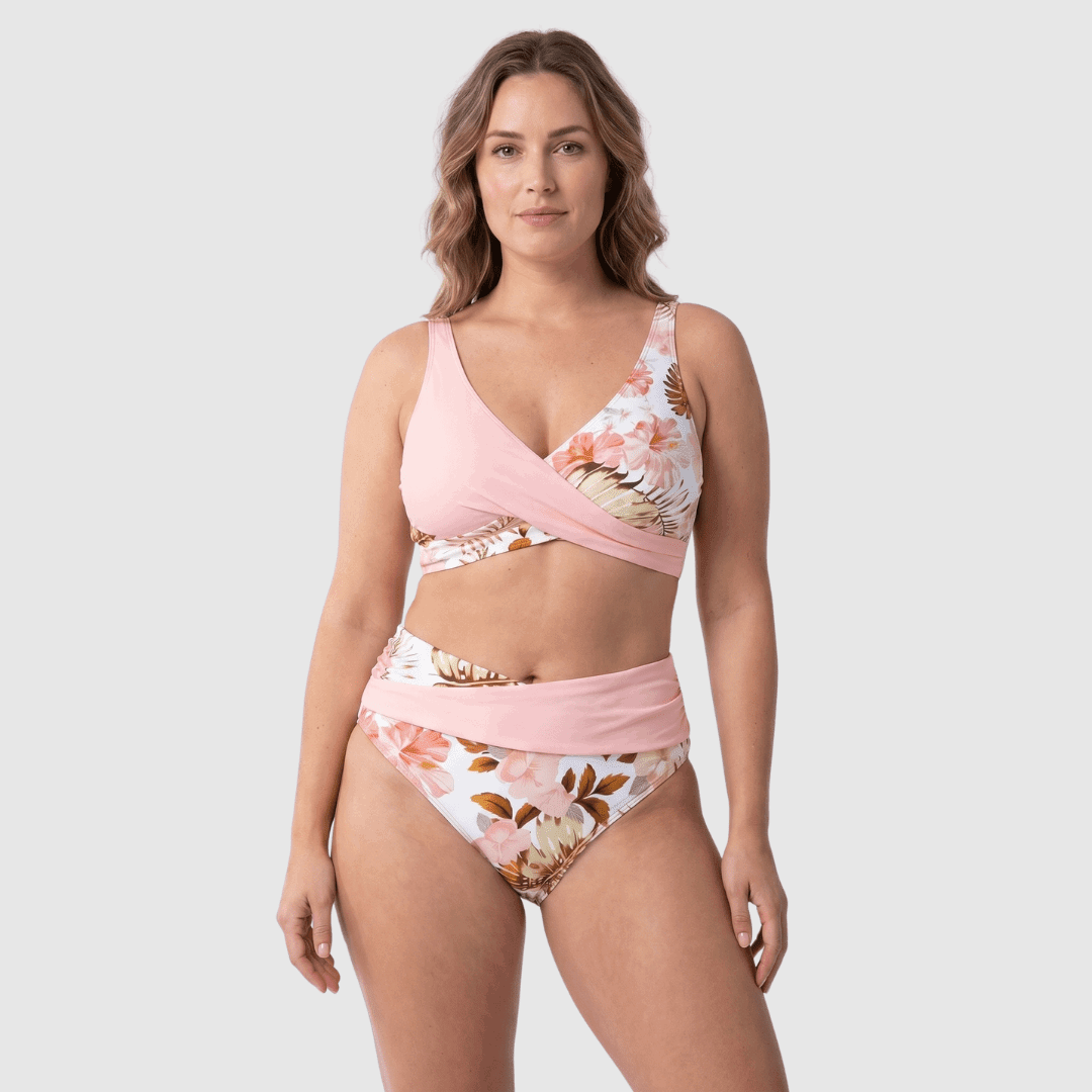 Sisi | Twist-Front High-Waisted Bikini Set - Velvet Haven