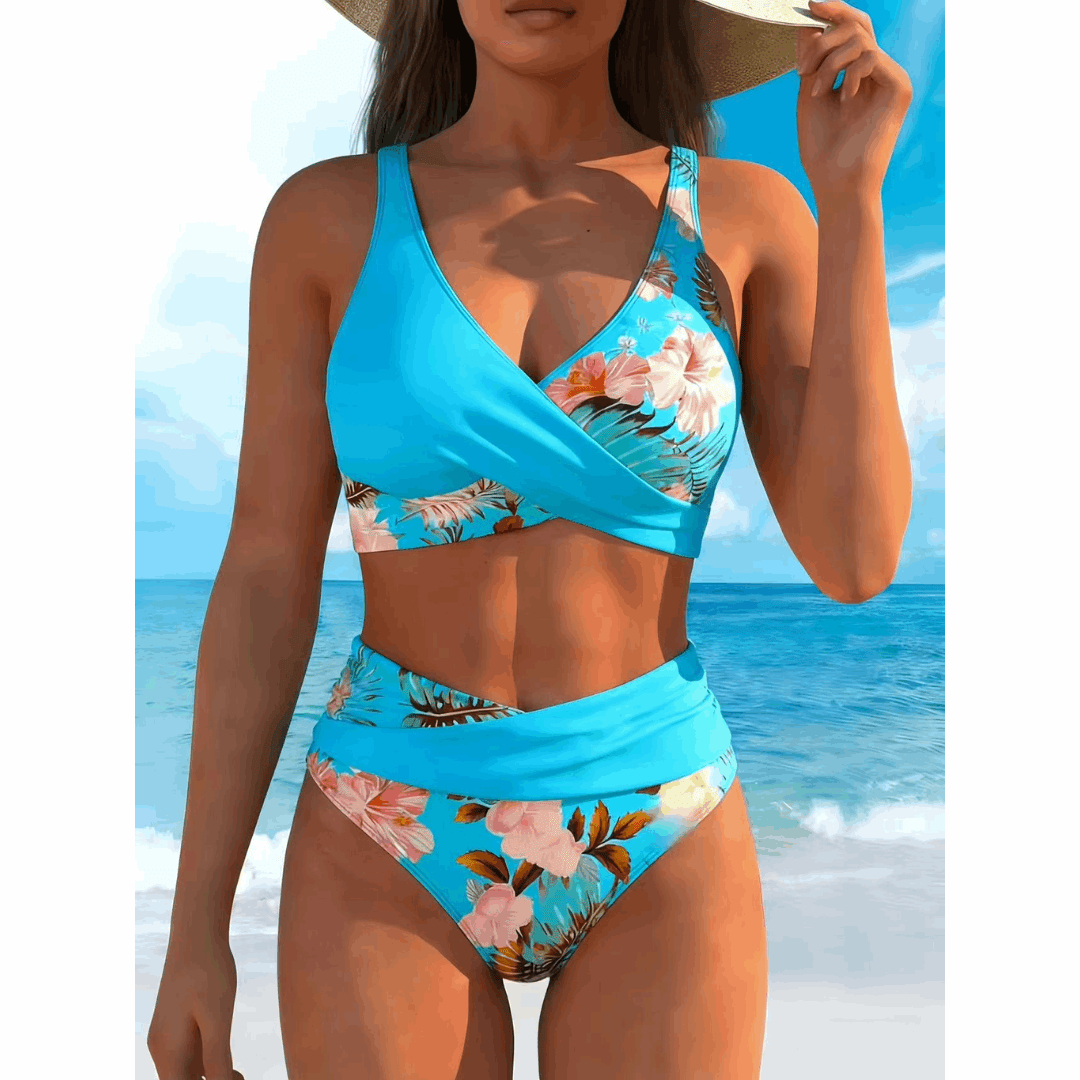 Sisi | Twist-Front High-Waisted Bikini Set - Velvet Haven