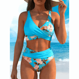 Sisi | Twist-Front High-Waisted Bikini Set - Velvet Haven