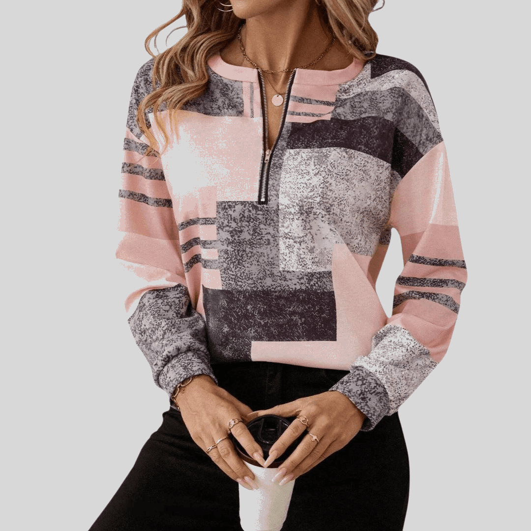 Stacey | Elegant Half-Zip Jumper - Velvet Haven