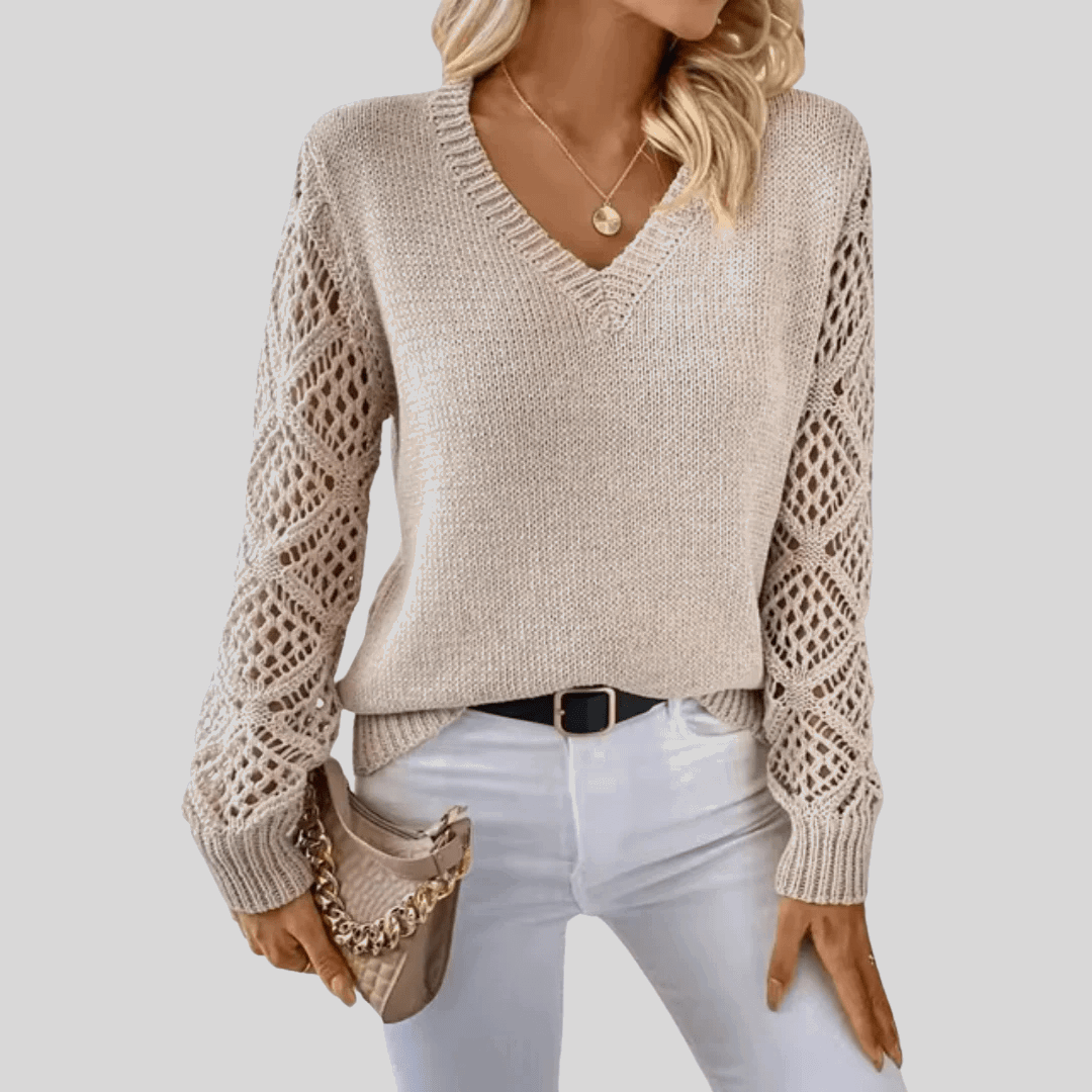 Tarin | Cosy V-Neck Jumper - Velvet Haven