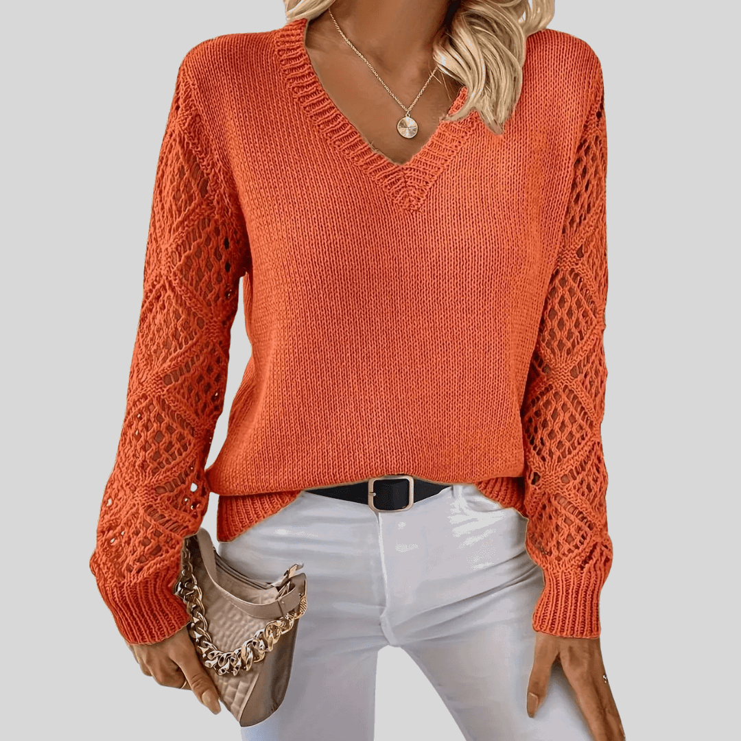 Tarin | Cosy V-Neck Jumper - Velvet Haven