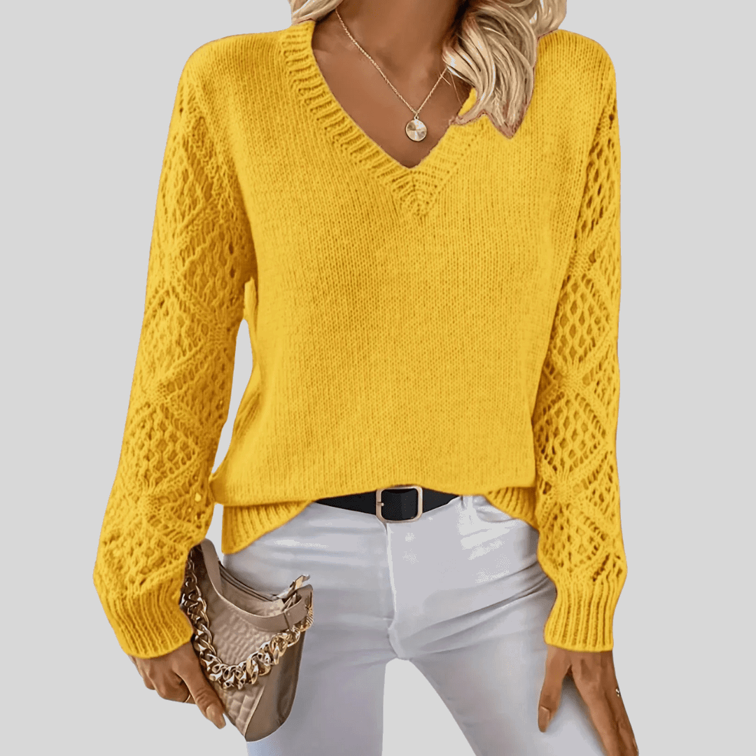 Tarin | Cosy V-Neck Jumper - Velvet Haven