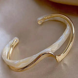 Elegant White Opal Gold Bracelet