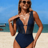Yara | Sculpting Halterneck Swimsuit with Plunging V-Neckline - Velvet Haven